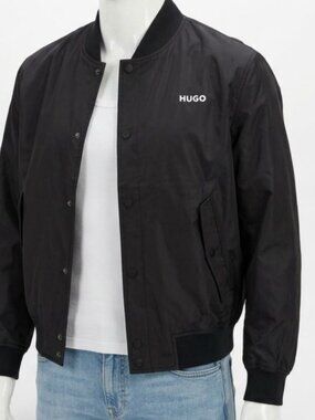 Hugo Men Black Vertere Berlin Edition Bomber Jacket Size M